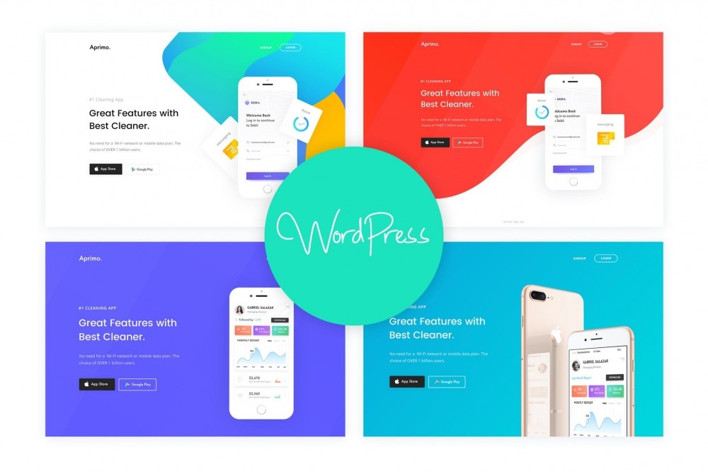 Aprimo – Mobile &App登陆WordPress主题