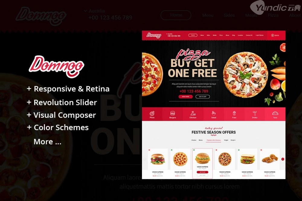 Domnoo -披萨&WordPress主题餐厅