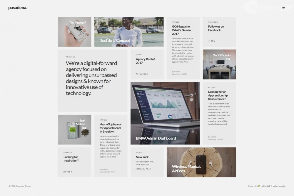 帕萨迪纳-当代组合WordPress主题