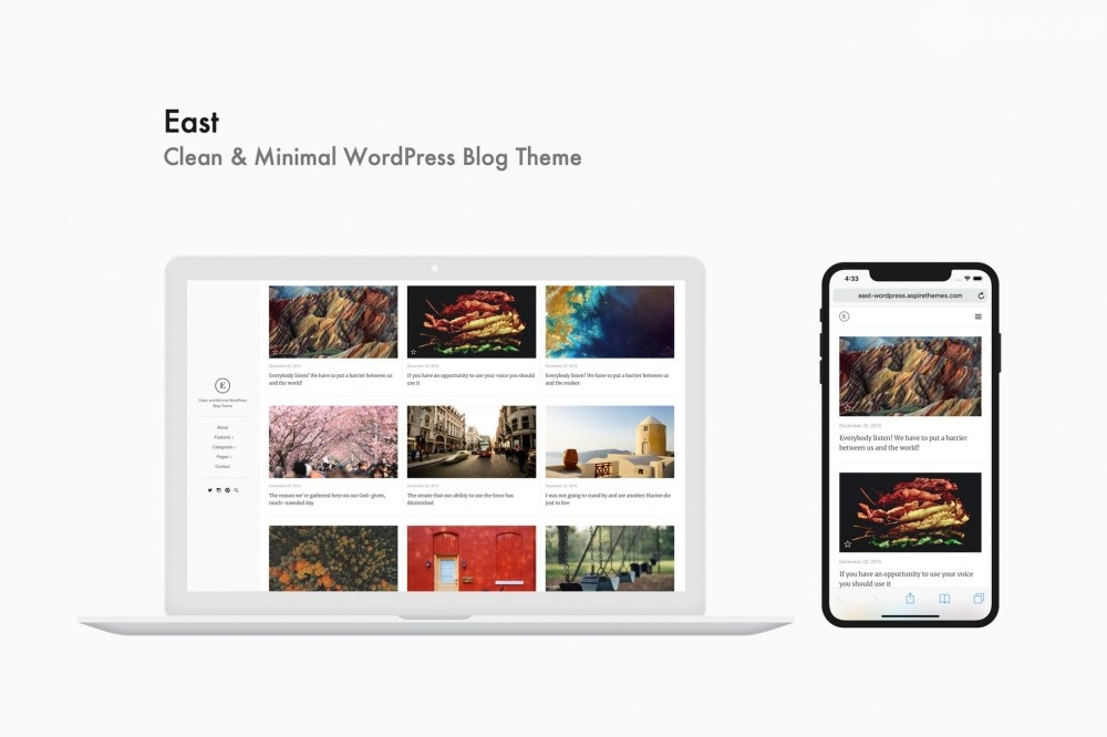 East – Clean &最小的WordPress博客主题