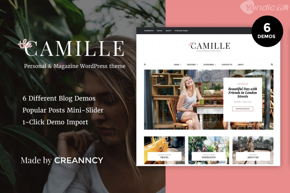 Camille-个人&放大器;杂志WordPress博客主题
