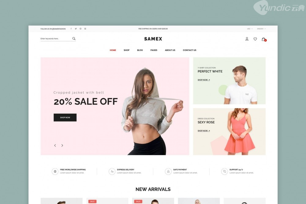 Samex -干净，最小的商店WooCommerce WordPress