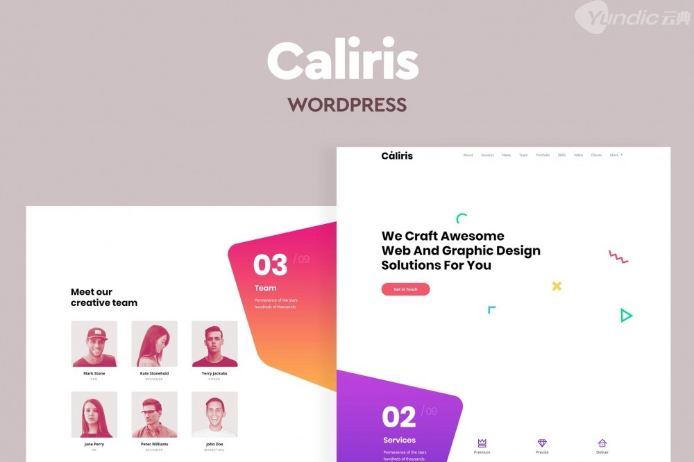 Caliris-响应WordPress主题的一个页面