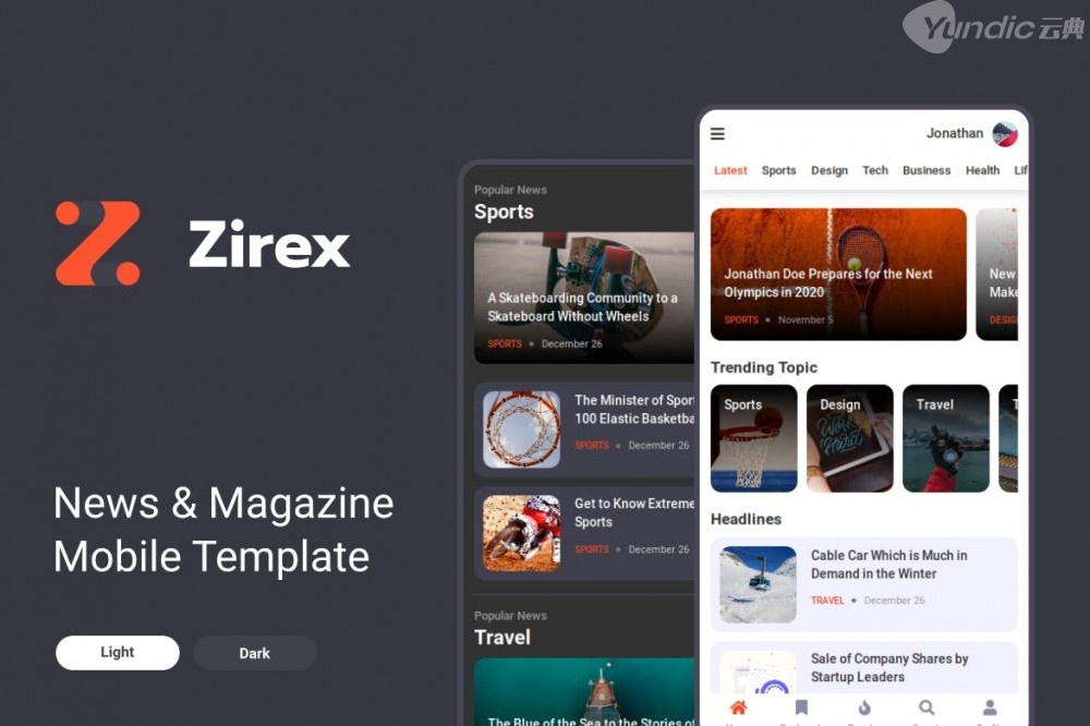 Zirex -新闻& &;杂志移动模板