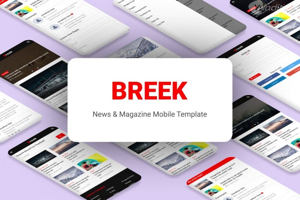 Breek -新闻& &;杂志移动模板