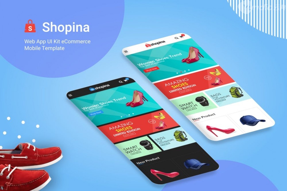 Shopina – Web应用程序UI Kit电子商务移动模板