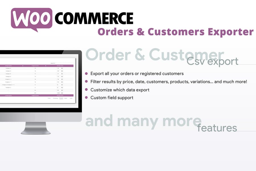 WooCommerce订单和客户出口商