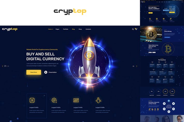 CrypTop-ICO登陆和CryptoCurrency WordPress