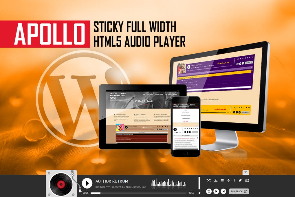 Apollo-粘性全宽HTML5音频播放器