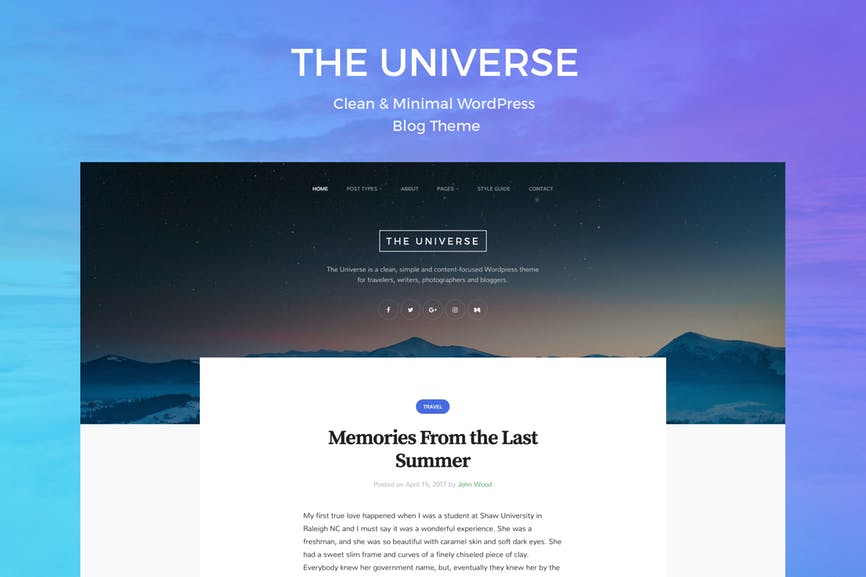 The-universe-干净且最小的WordPress博客主题