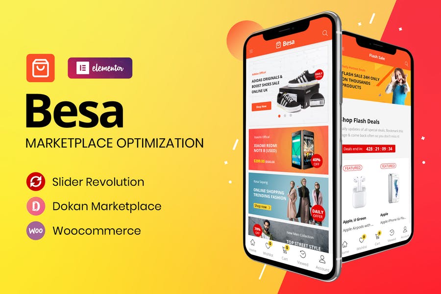 Besa-Elementor Marketplace WooCommerce主题