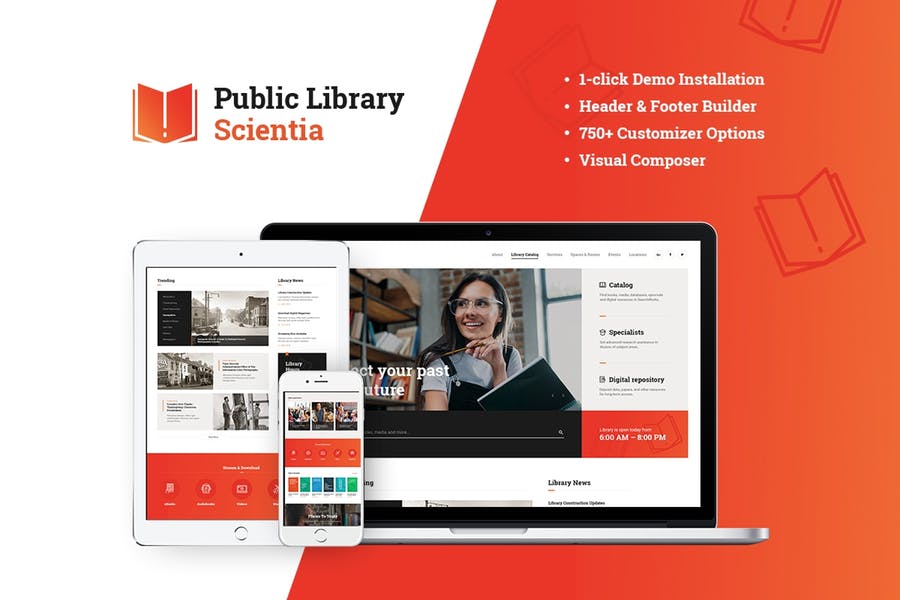 Scientia-共图书馆和书店WordPress主题