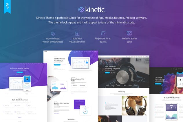 Kinetic-桌面，移动和产品应用WordPress