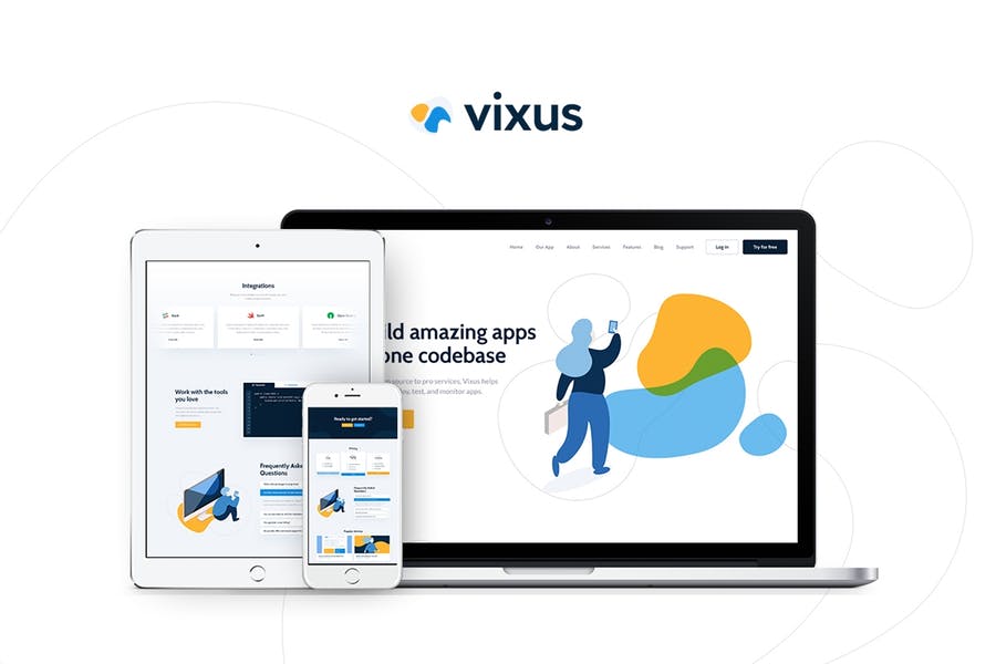 Vixus-移动应用程序WordPress主题