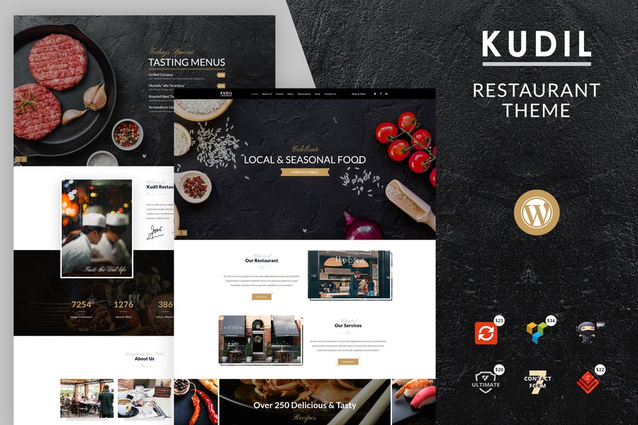 Kudil| 咖啡厅，美食餐厅WordPress主题