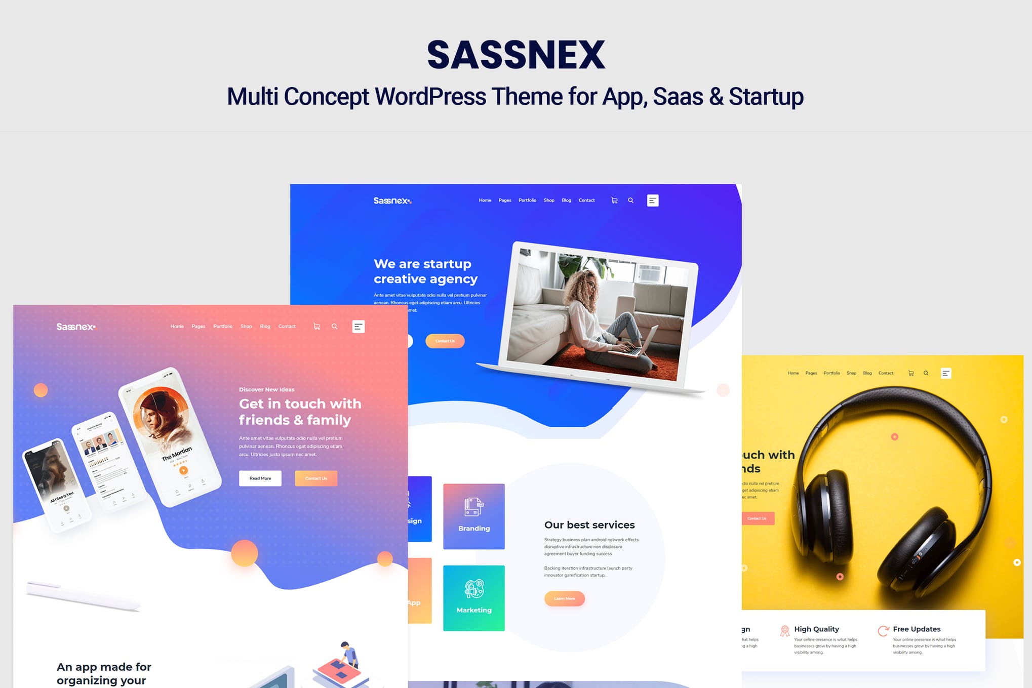 Sassnex-适用于应用，Saas和启动的WordPress主题
