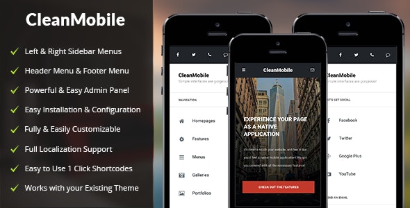 Clean Mobile – 扁平简约的WordPress手机网站主题