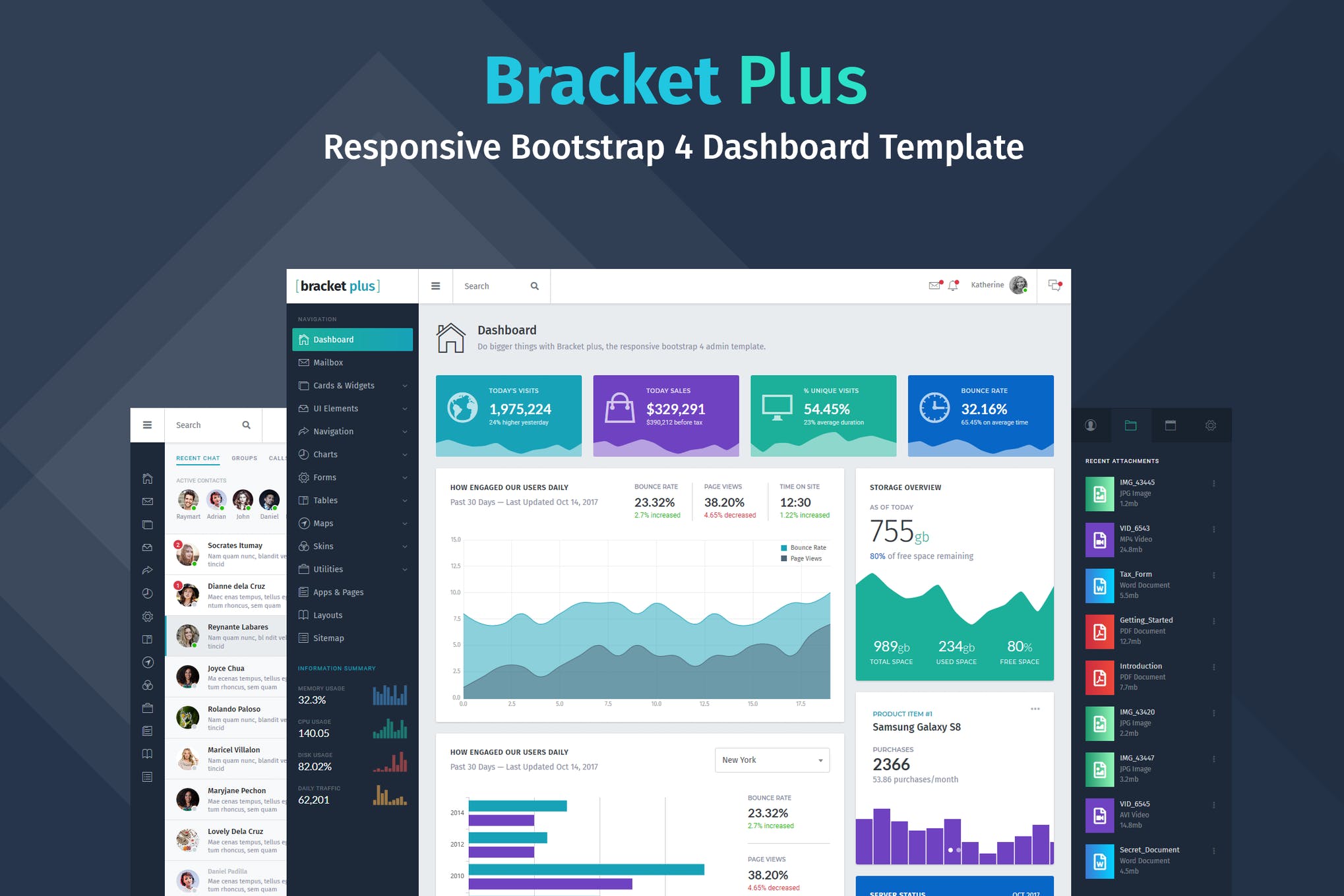 Bracket Plus-响应式Bootstrap 4仪表板模板