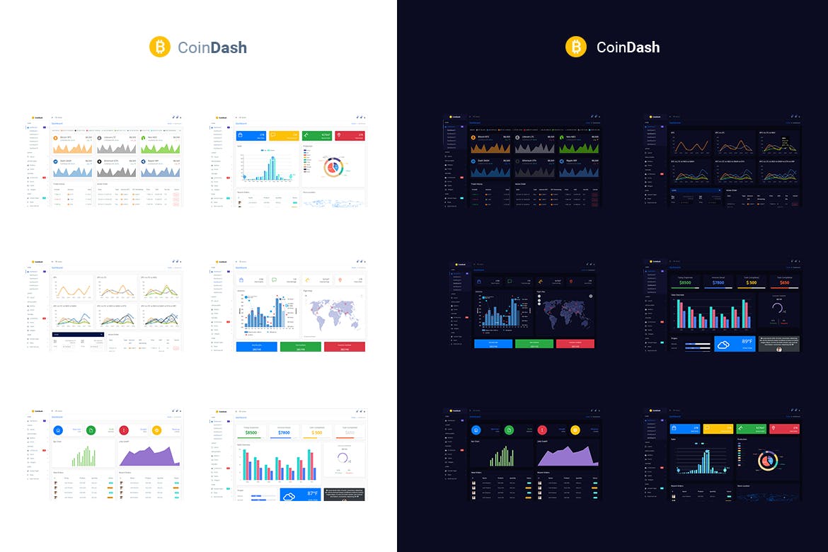 加密货币仪表板管理模板-Coindash