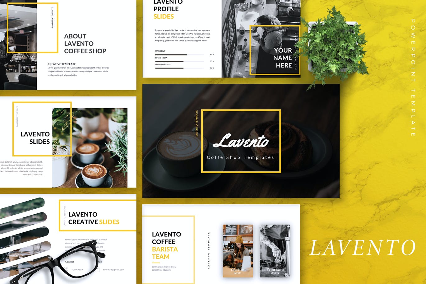 LAVENTO-咖啡店PowerPoint模板