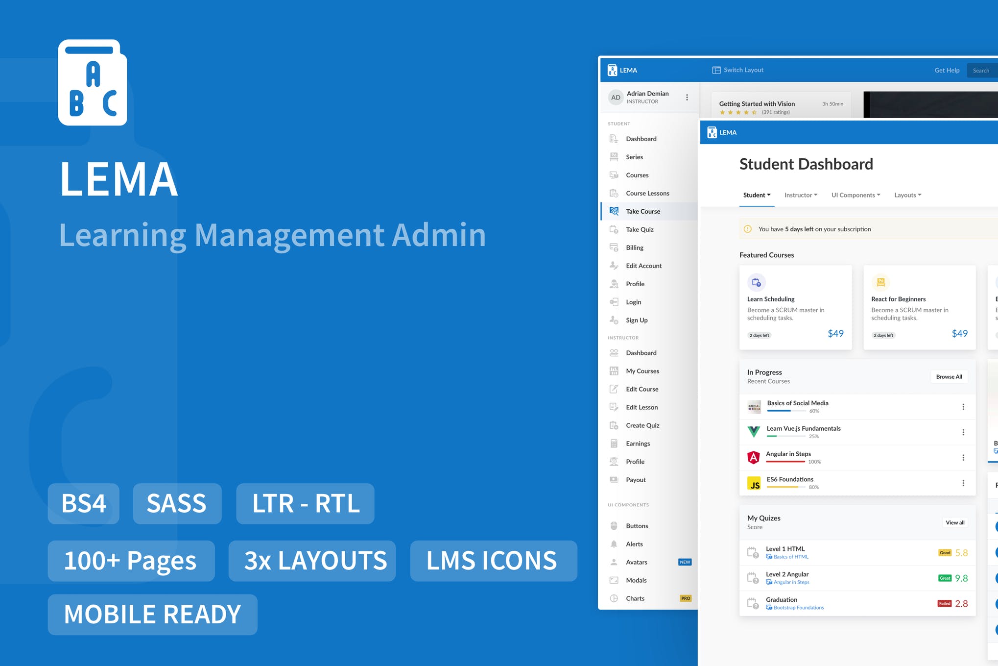 LEMA-学习管理系统管理模板