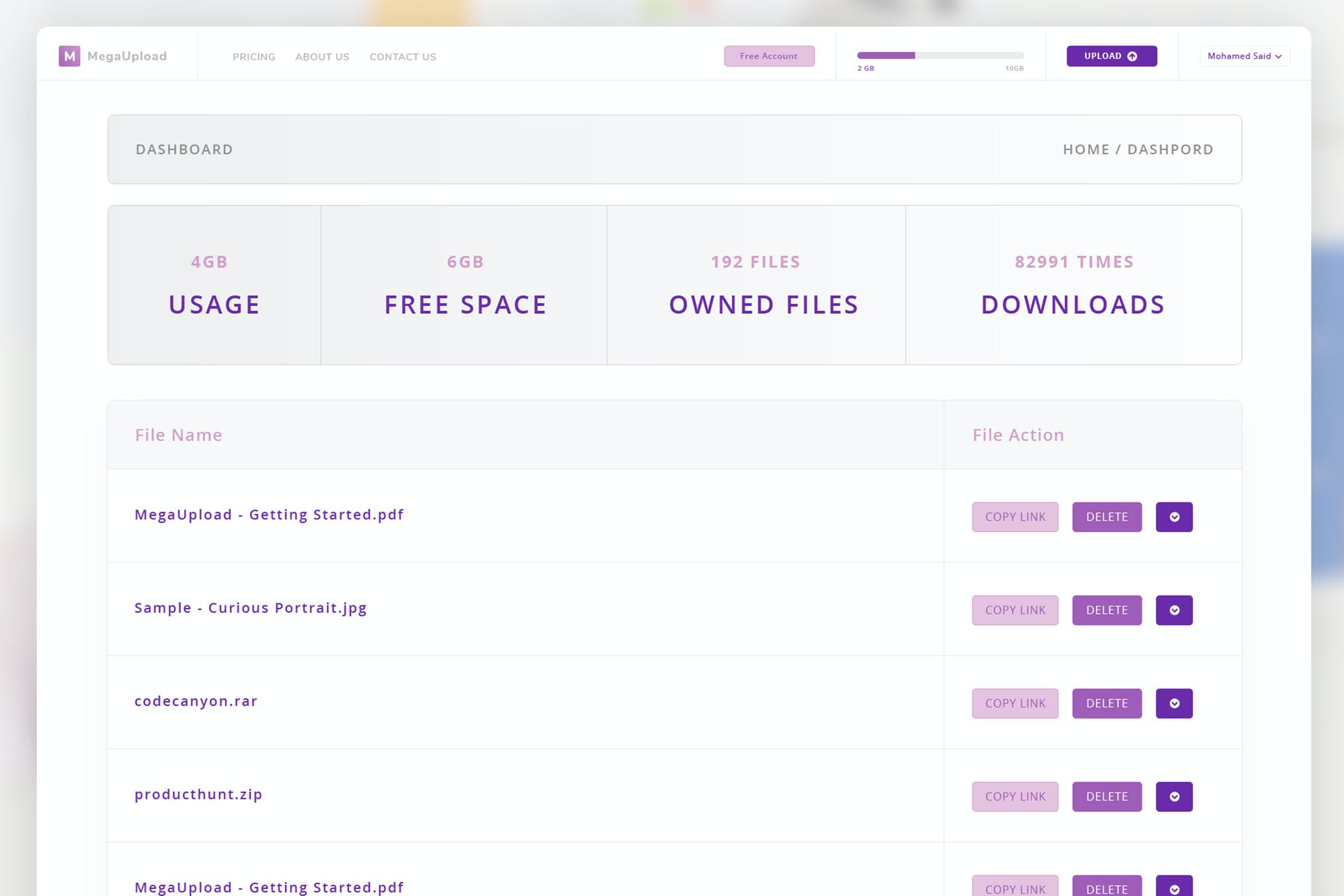 LaraUpload-文件共享仪表板