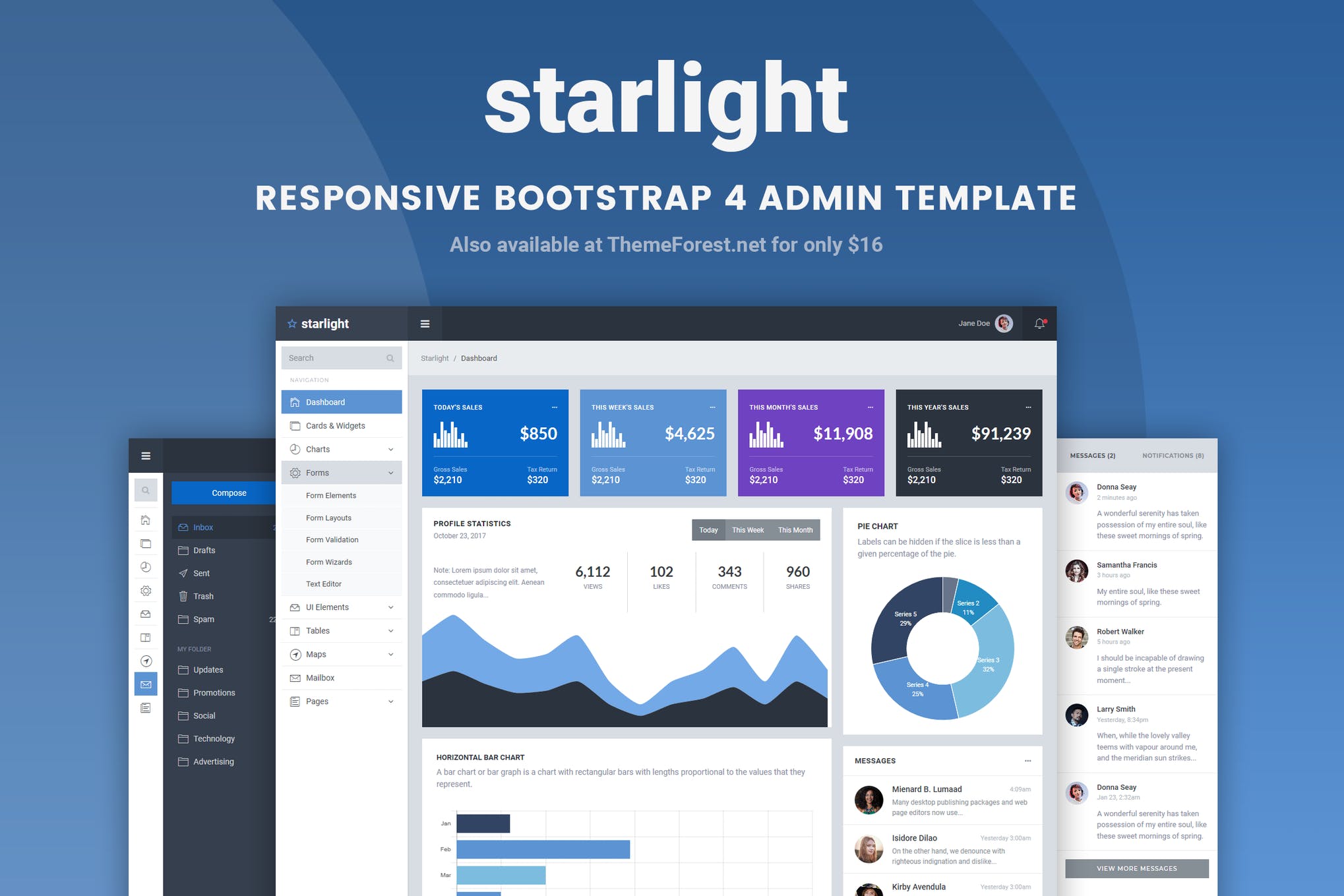 Starlight响应式Bootstrap 4管理模板