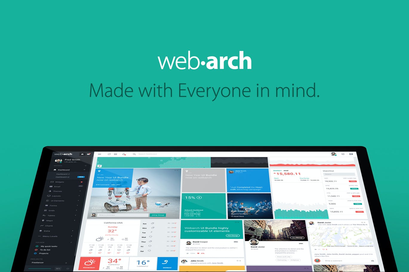Webarch-响应式管理仪表板模板