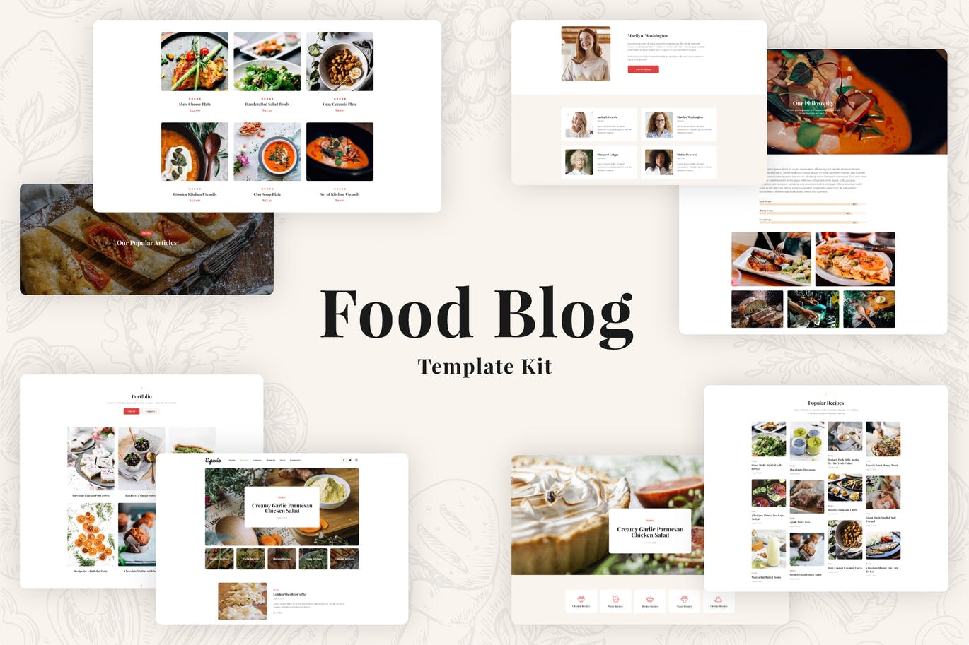 Especio-Food Blog Elementor模板套件