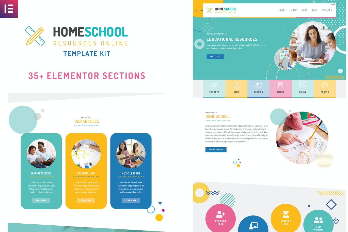 家庭学校-Elementor模板套件