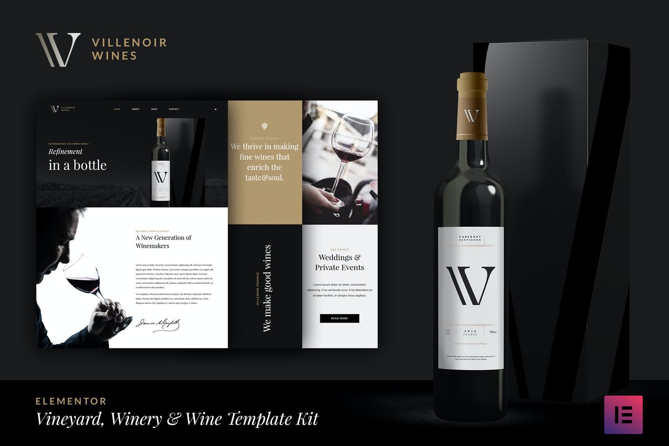 Villenoir-葡萄酒模板套件