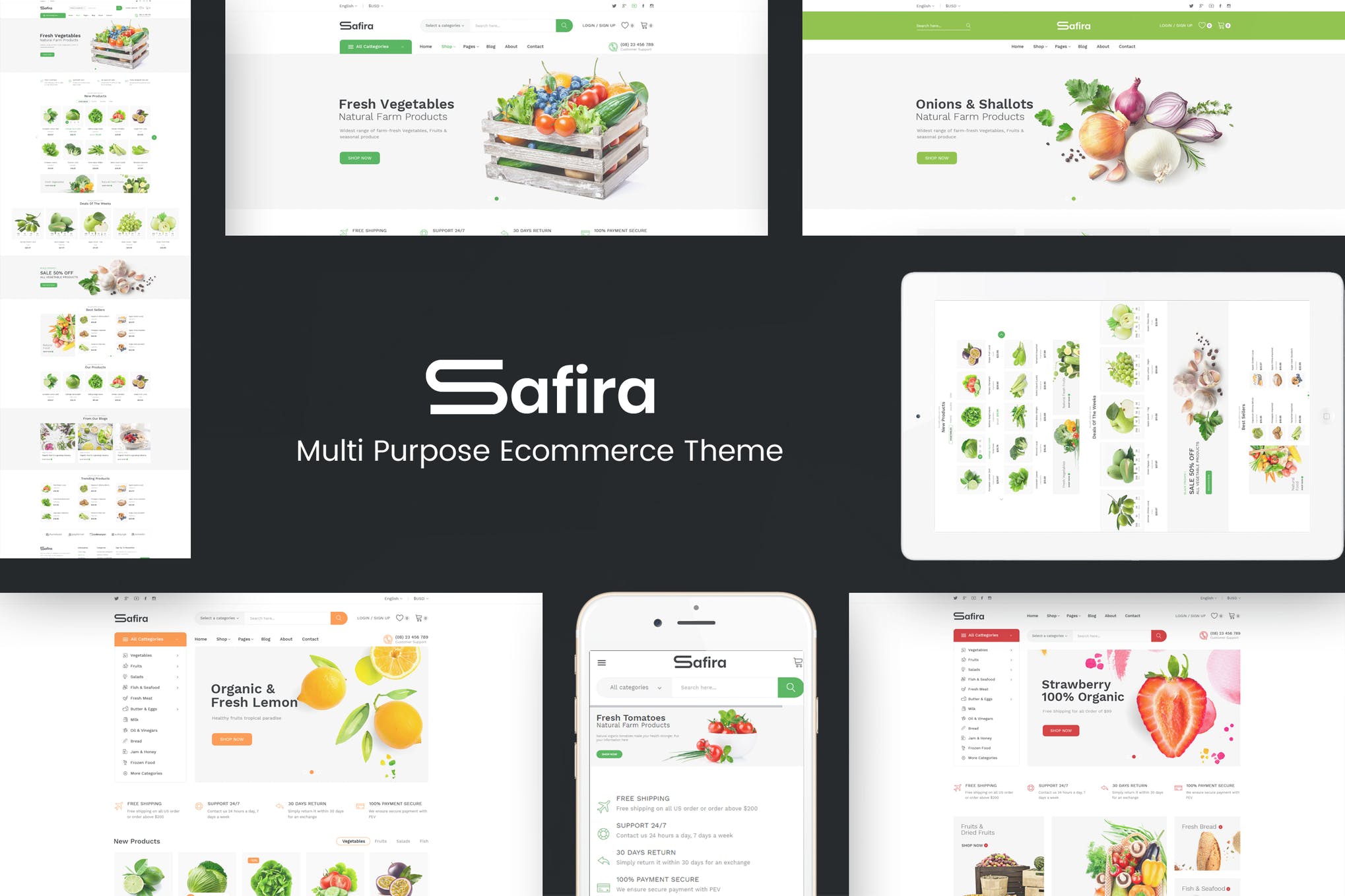 Safira-食品和有机WordPress主题