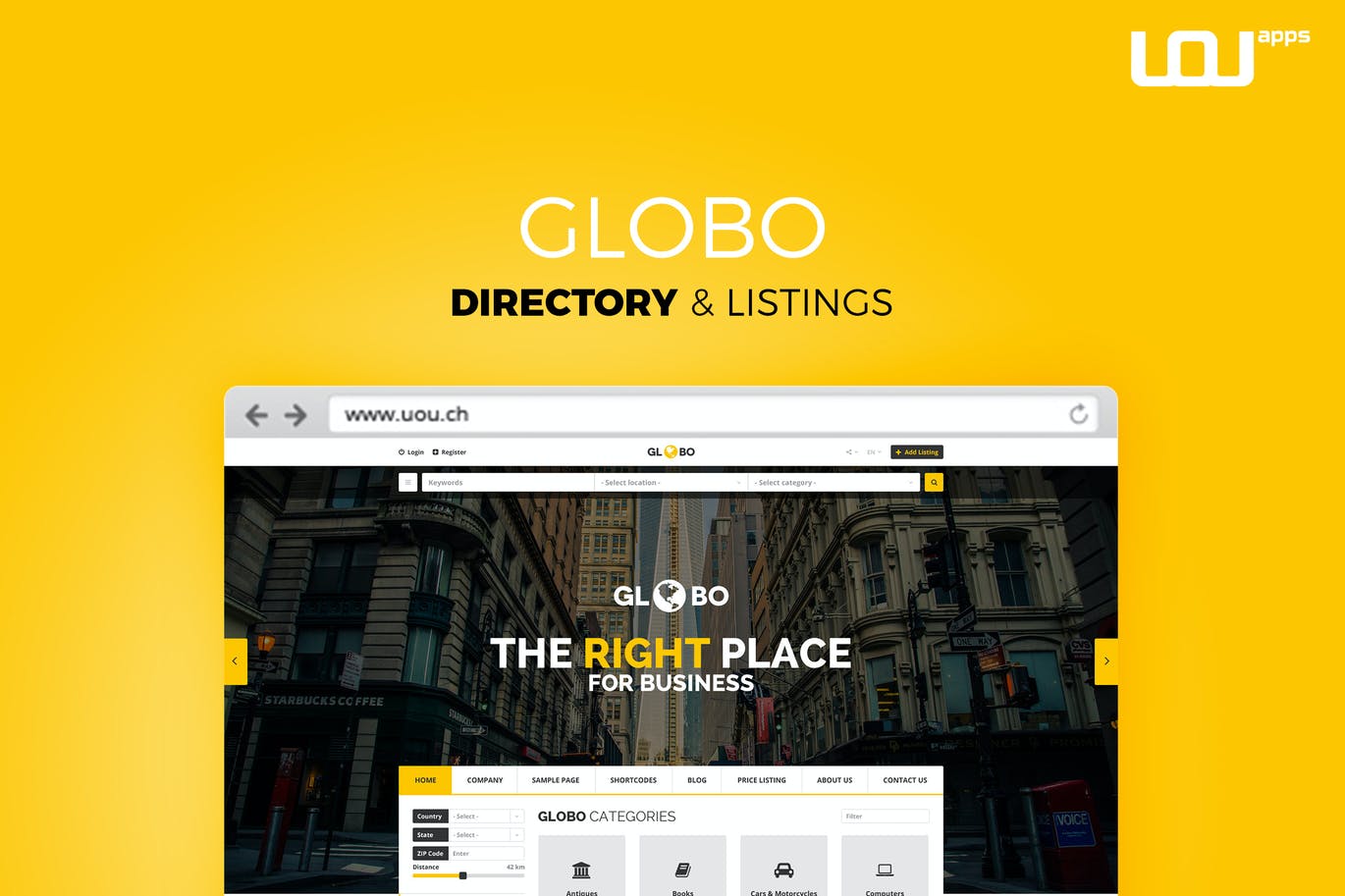 Globo – 目录、列表HTML模板