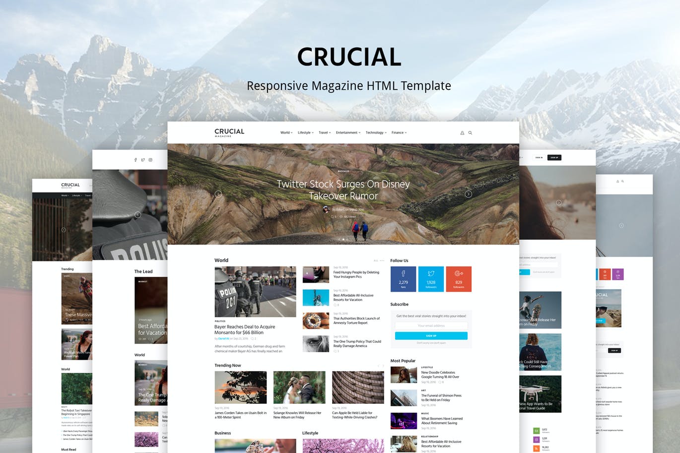 Crucial – 杂志引导HTML5模板
