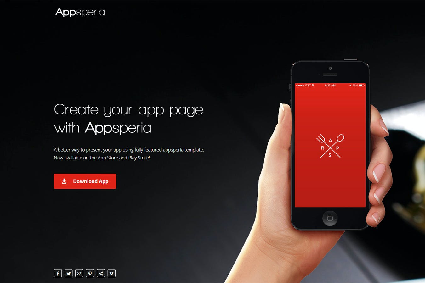 Appsperia – App的着陆页