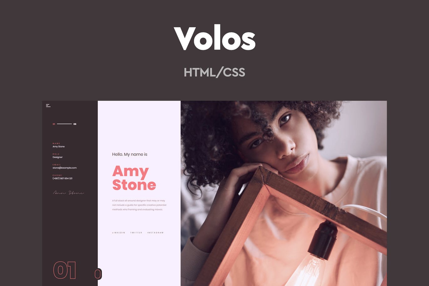 Volos – 单页HTML简历模板