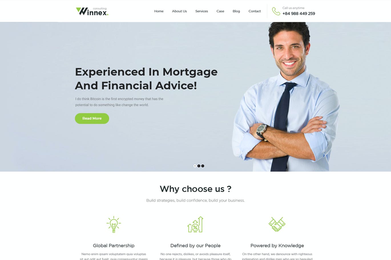 Winnex – 商业咨询WordPress主题