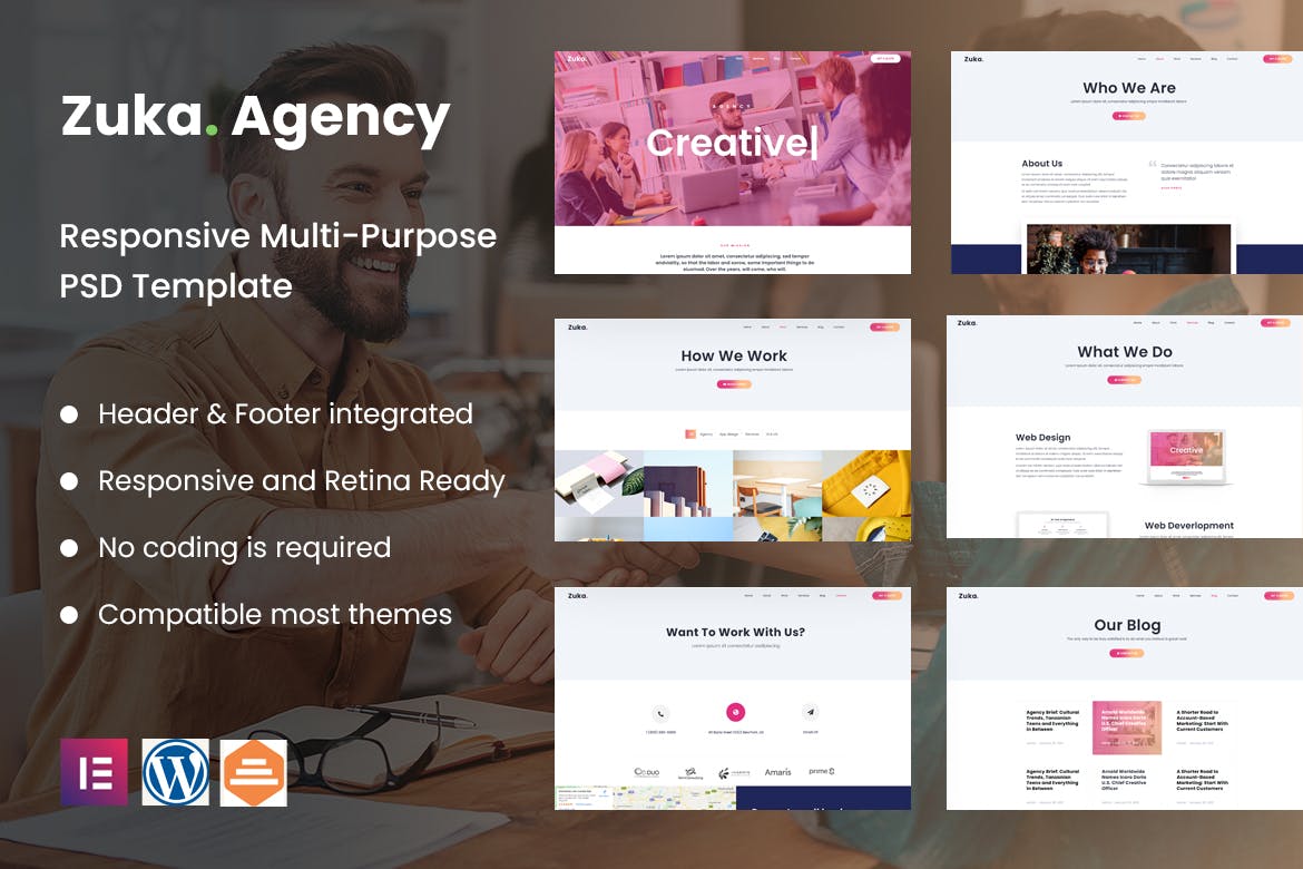 Zuka-Agency | 创意作品集和代理商 Template Kit