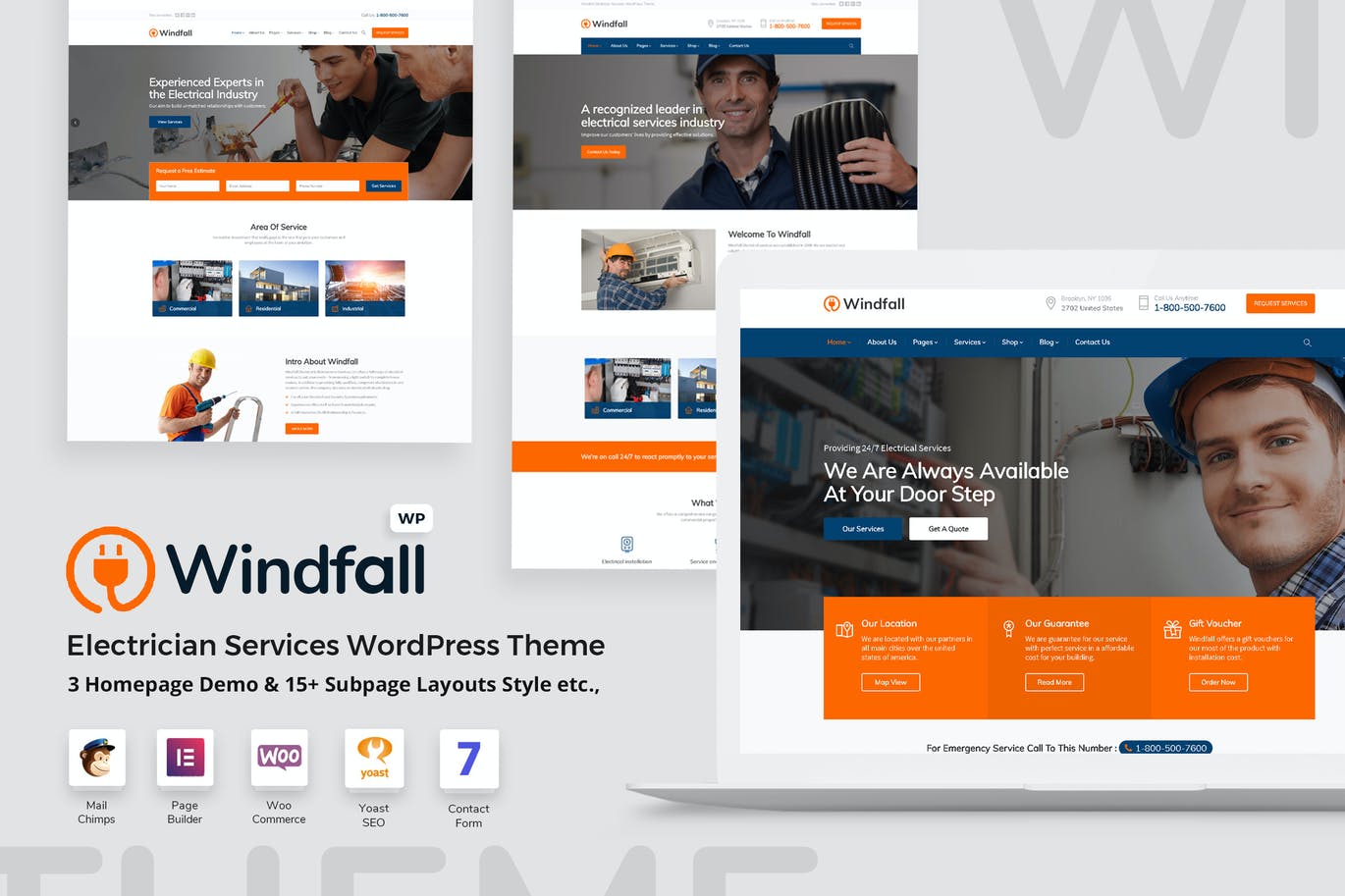 Windfall – 电力服务WordPress主题