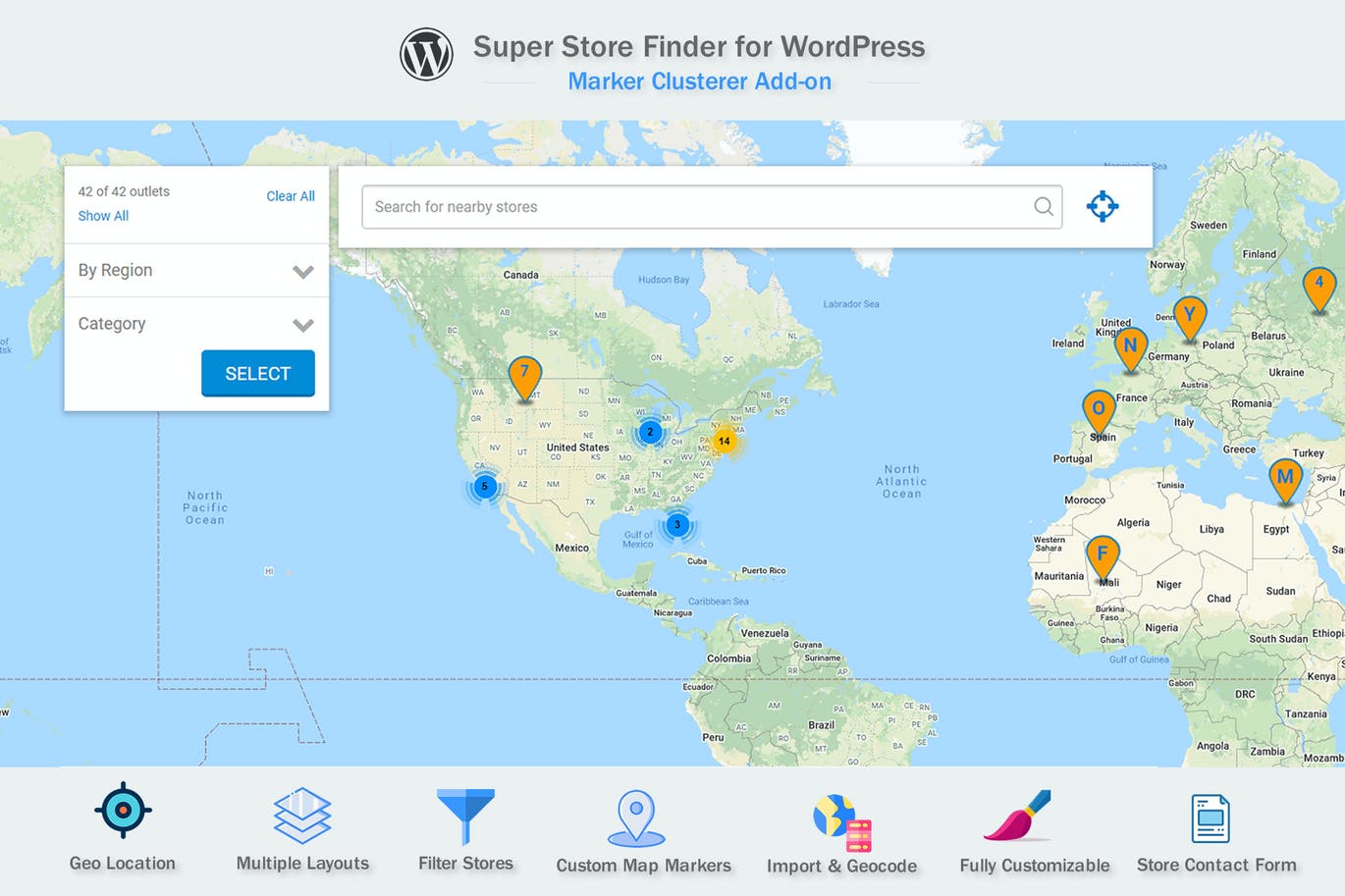 适用于WordPress的Google Maps Marker Clusterer加载项