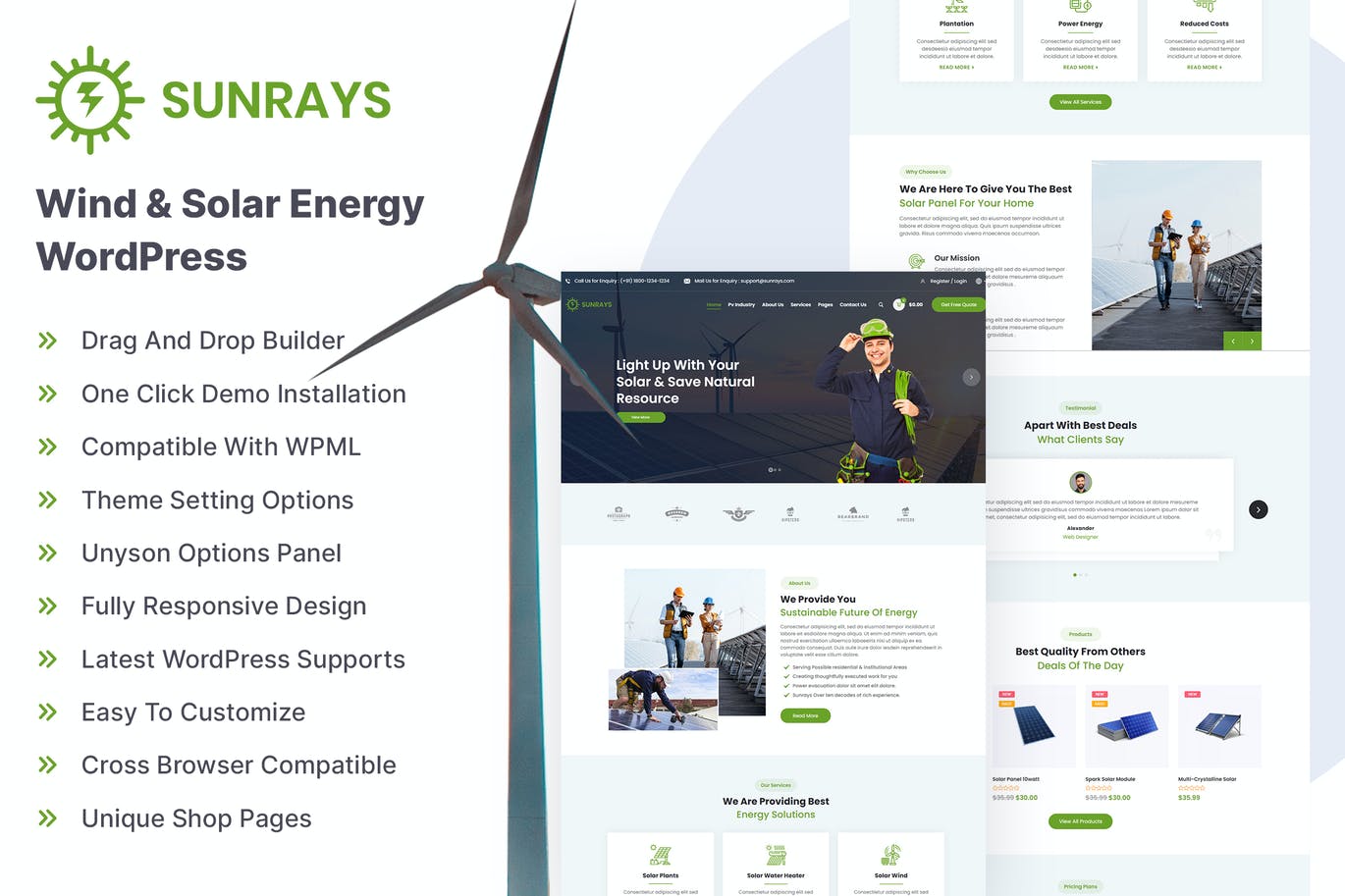 Sunrays – 环保能源WordPress主题