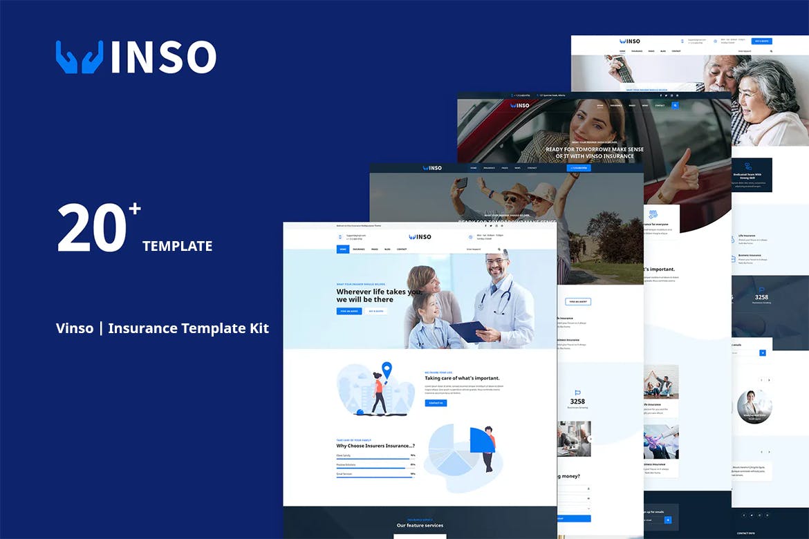 Vinso |保险Elementor模板工具包