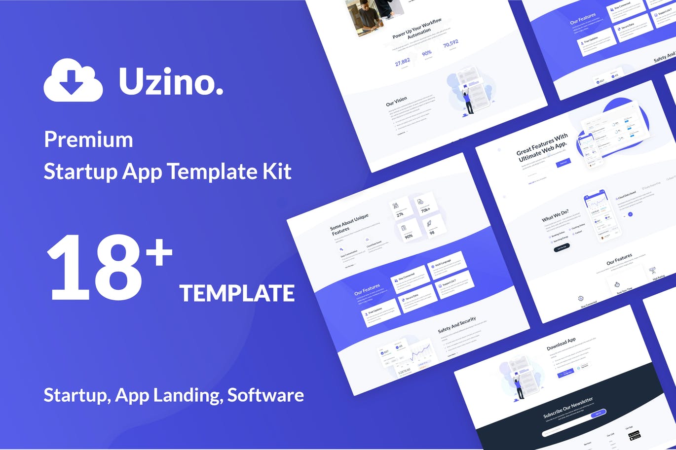 Uzino-启动 App Elementor Template Kit