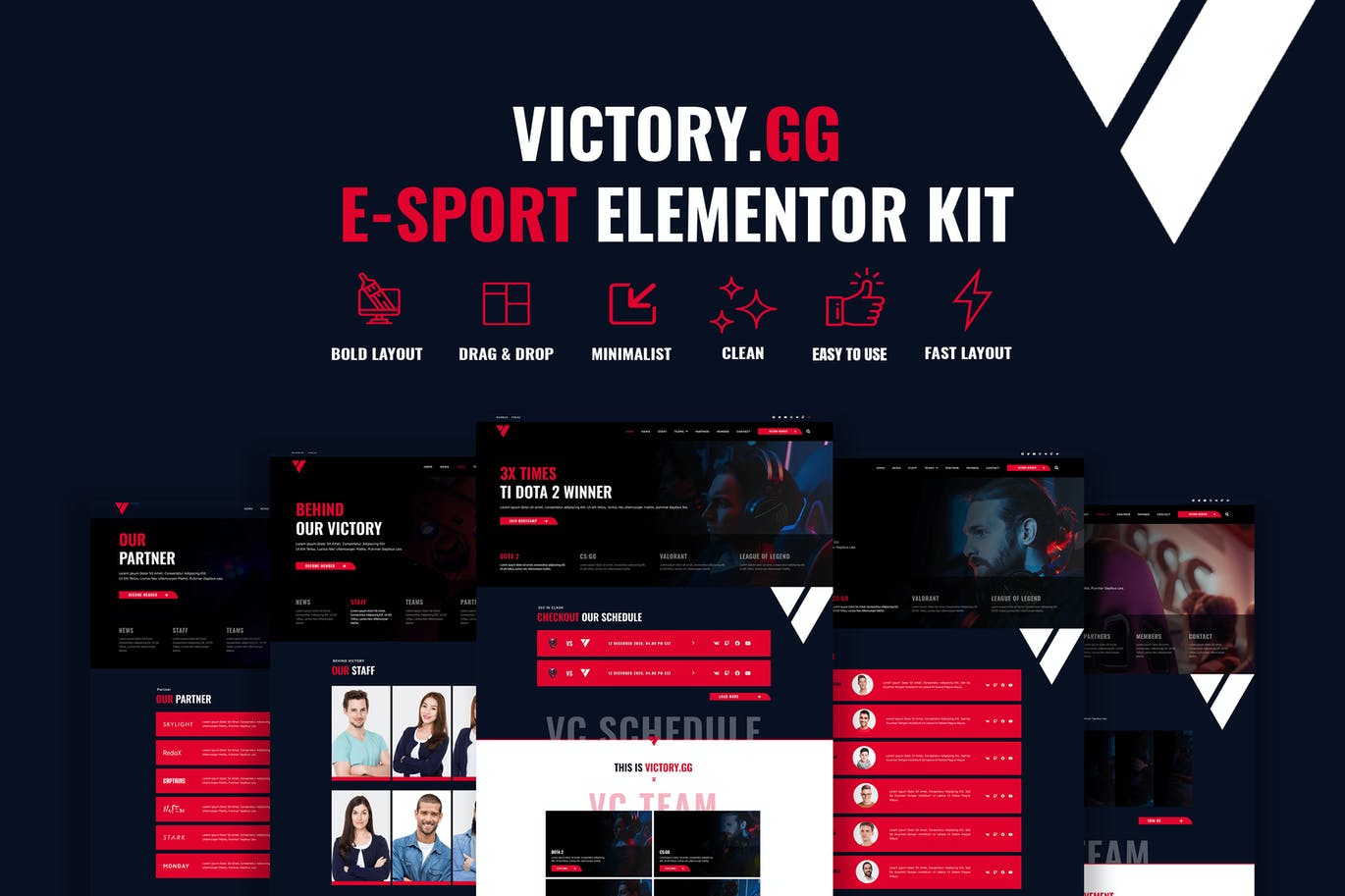 Victory – 电竞和游戏 Elementor Template Kit