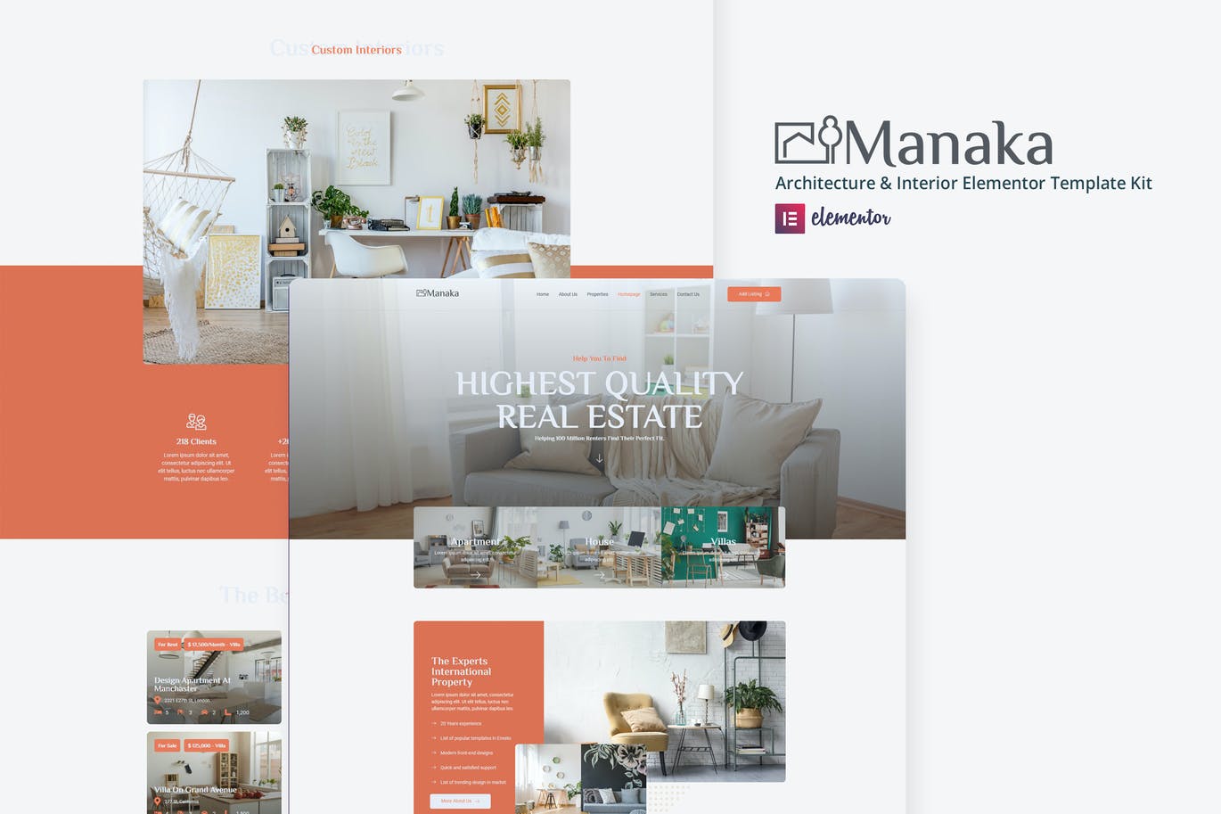 Manaka – 建筑与室内 Elementor Template Kit