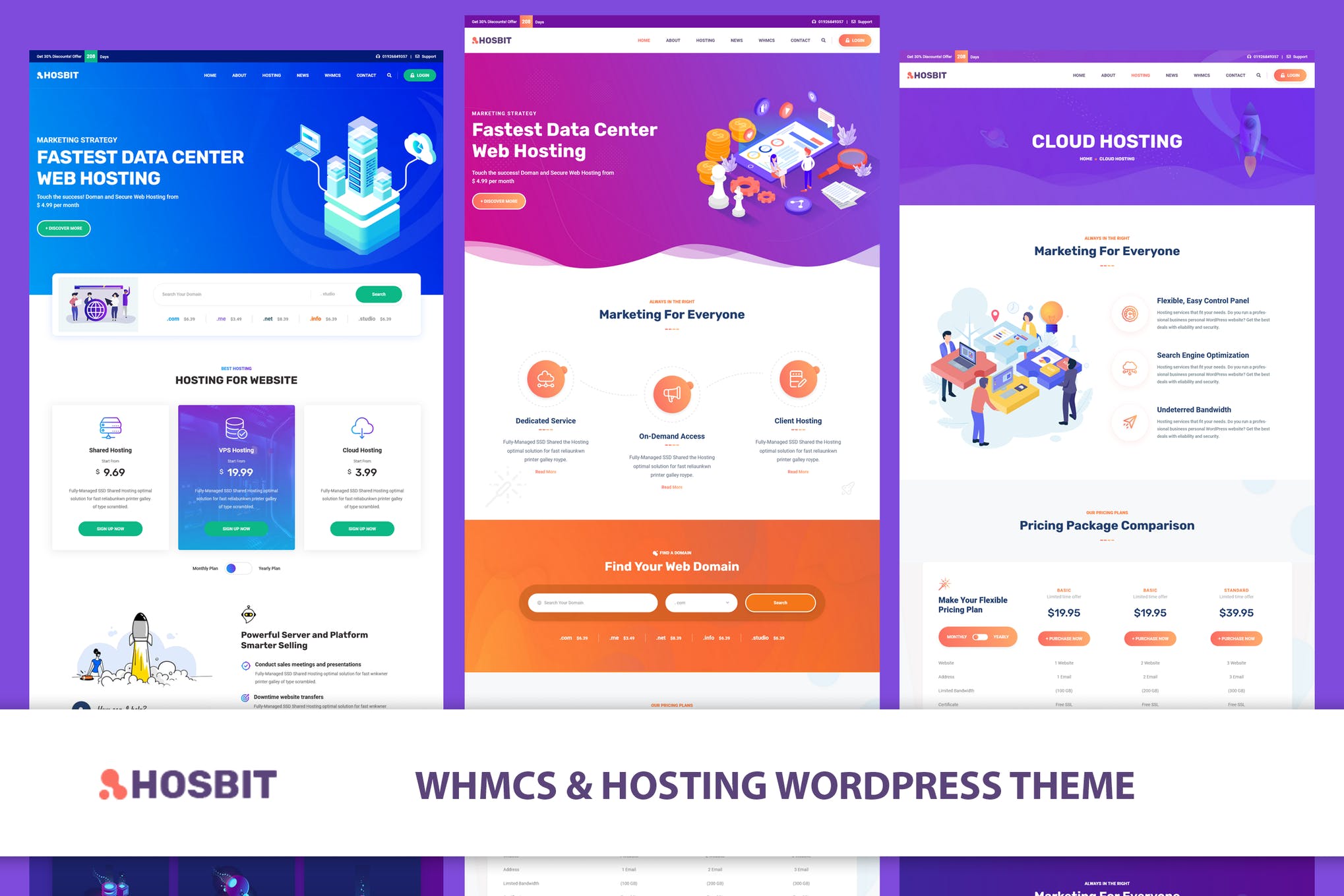 Hosbit-WHMCS和托管WordPress主题