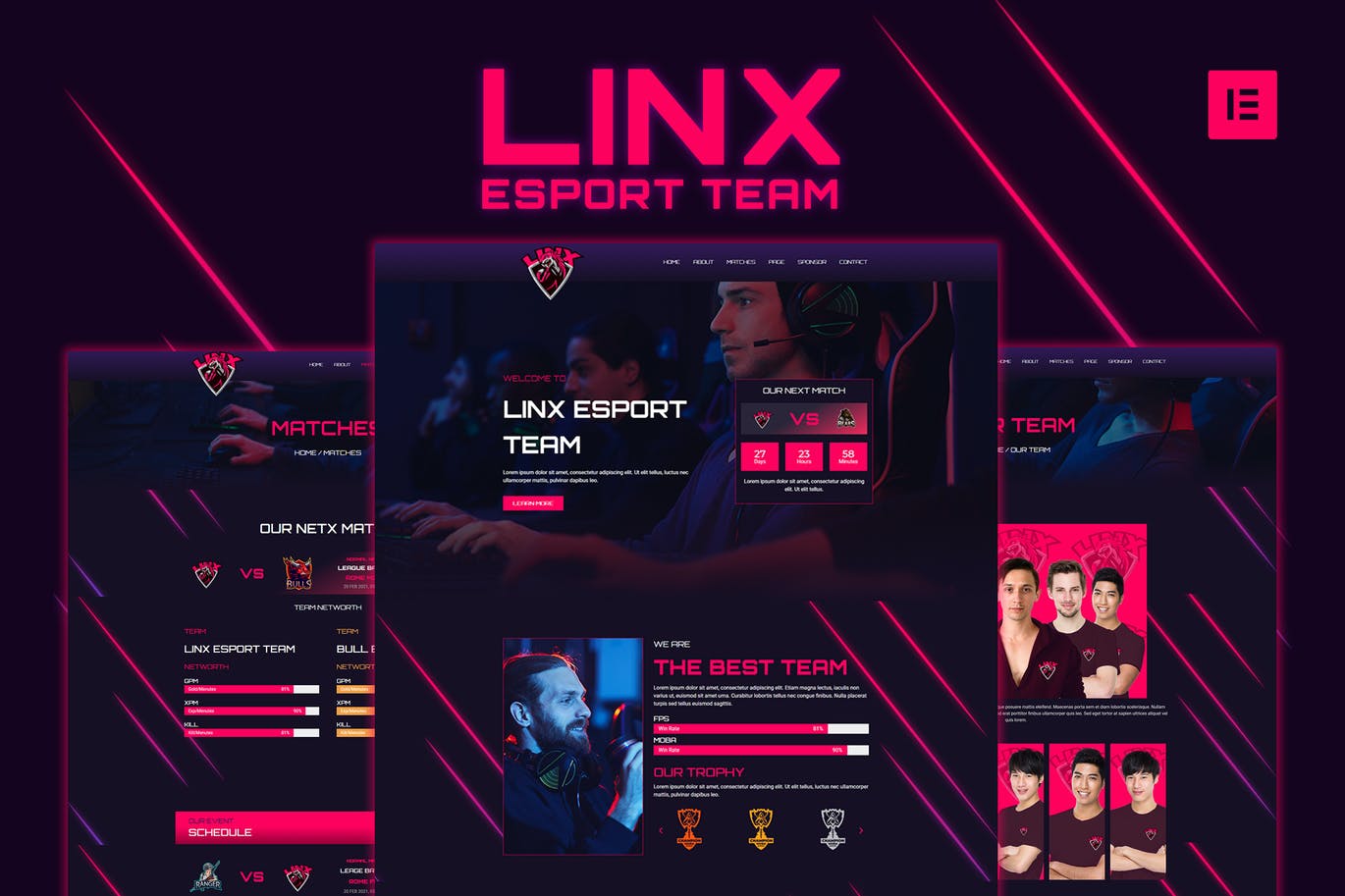 Linx – 电竞和游戏 Elementor Template Kit