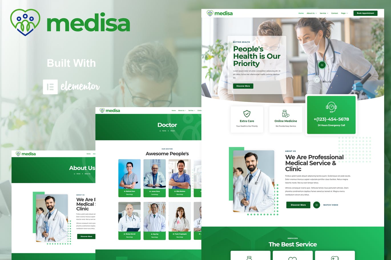 Medisa – 医疗Elementor模板工具包