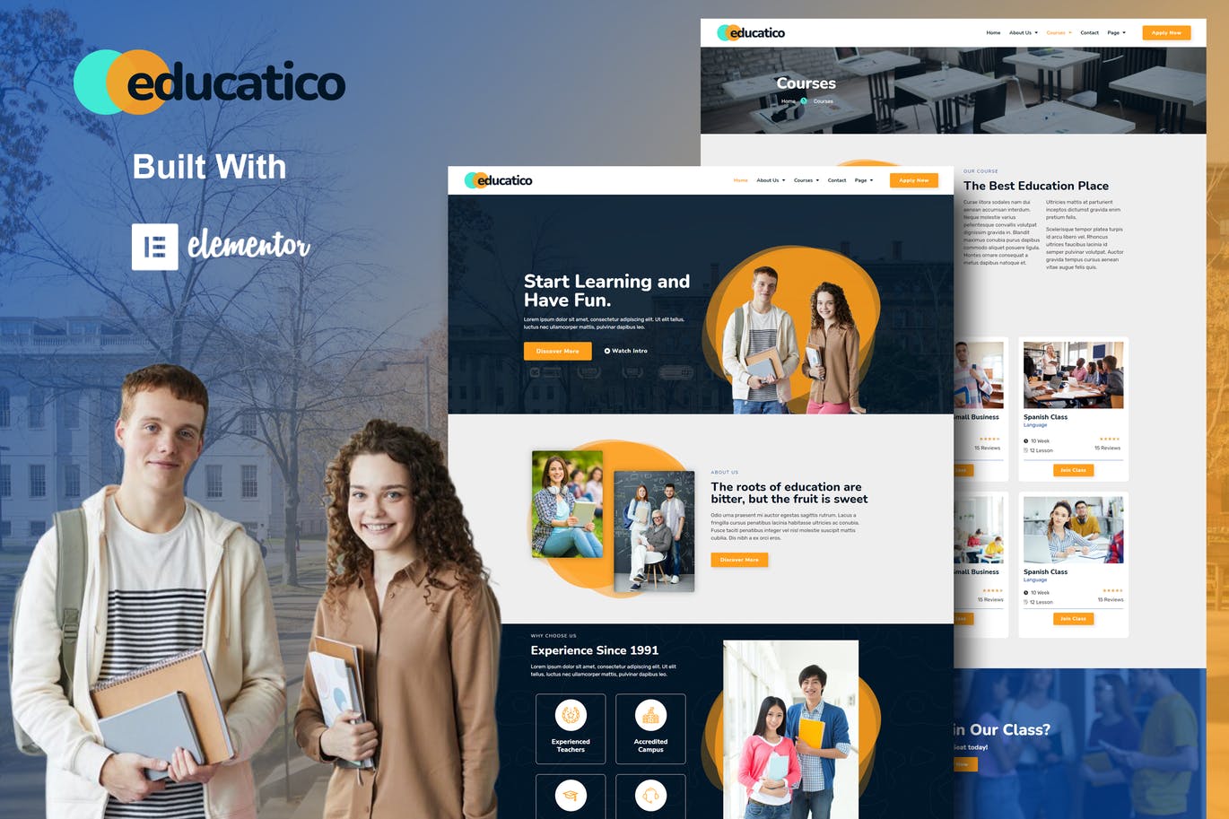 Educatico – 教育学校和在线课程 Elementor Template Kit