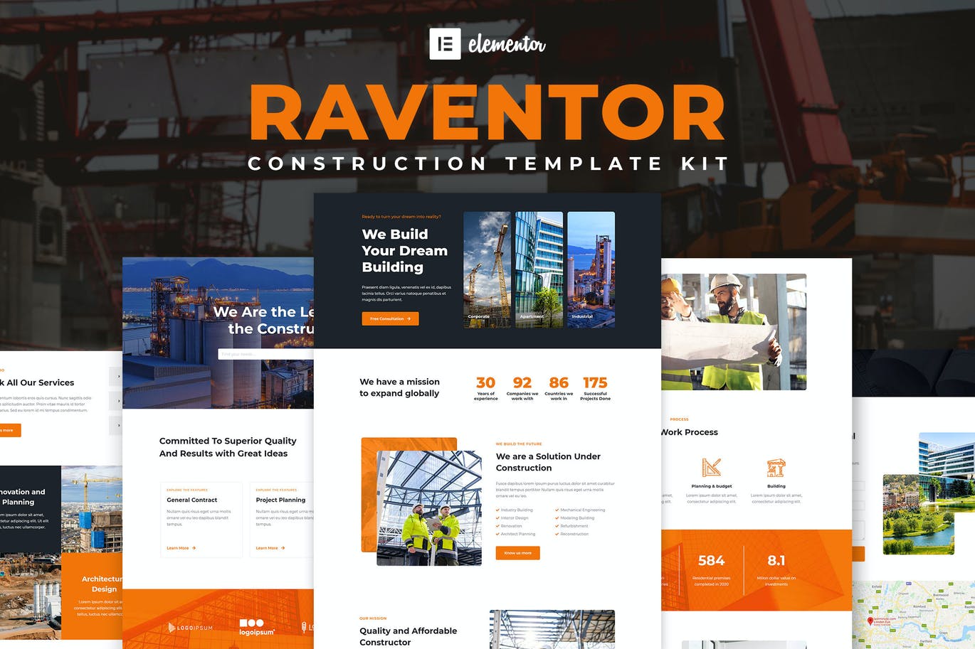 Raventor -建筑与建造 Elementor Template Kit